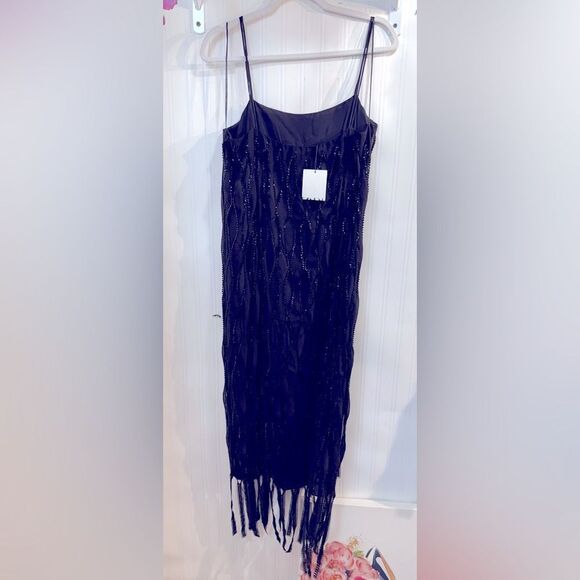 NWT ZARA ZW COLLECTION SEQUINNED
DRESS WITH FRINGE SZ M-L - Picture 6 of 11